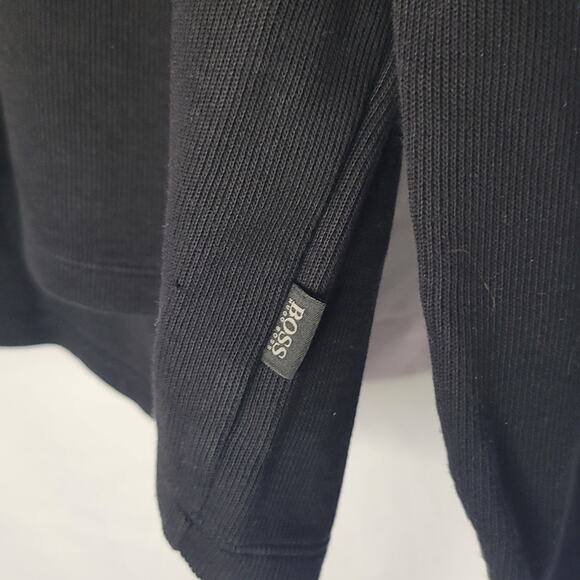 Hugo Boss- Men's Sidney Zip Neck Sweater- Black in color- size Medium - Picture 3 of 11